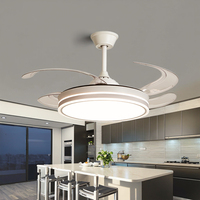 42 pouces rétractable invisible 220v 4 ventilateurs de plafond sans lame lampe pour cuisine avec lumières maison chambre et télécommande