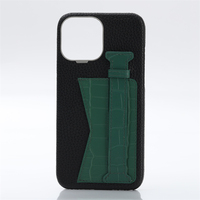 Coque de téléphone en cuir grainé de luxe 2023 avec porte-cartes et dragonne pour iPhone 14 15 16 Plus Pro Max