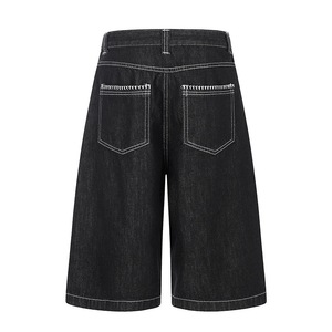 Wholesale Custom Denim Shorts Light Wash Summer Casual Breathable Baggy Straight Loose Short Pants with <b>Button</b> for Men <b>Jeans</b> - Product Image 5