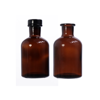 200ml Décor vide bouteille d'huile essentielle carré verre roseau diffuseur bouteille avec bouchon et compte-gouttes ambre décor à la maison bouteille de parfum