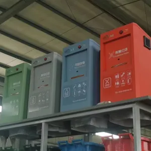 China Caixas de reciclagem personalizadas ao ar livre em lixeira terrestre para coletar lixo e estação de coleta de lixo eletrônico