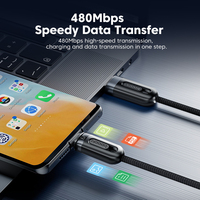 TOOCKI kabel pengisi daya digital 6a 66w, kabel pengisian daya usb 3-in-1 untuk ponsel laptop