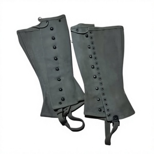 Men Textile <b>Half</b> <b>Chaps</b> Solid Color Button Closure Riding Equestrian Accessories - Product Image 1