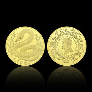 Koin Peringatan Tahun Ular Antik Logam Australia, Hadiah Tahun Baru, Produk Laris - Product Image 5