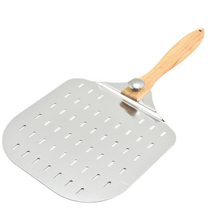 Pelle à <span class=keywords><strong>pizza</strong></span> professionnelle en aluminium perforé avec manche en bois, spatule antiadhésive pour four, outils de cuisson pour <span class=keywords><strong>pizza</strong></span> - Product Image 1