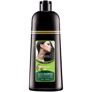 Anpassen Großhandel Natur schwarz Langlebige Haarfarbe Shampoo Permanent Haar färbemittel Shampoo Noni Plant Black Shampoo