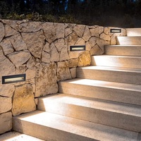 Nueva Lámpara LED de Escalón para Exteriores, Impermeable, Empotrada en la Pared, para Escaleras y Esquinas, Lámparas de Pared Modernas para Exteriores