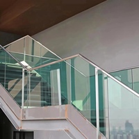 Rampe en verre trempé sans cadre HIMOWAY avec profilé en U en aluminium, fixation au sol pour clôtures de terrasses extérieures et balustrades de balcons