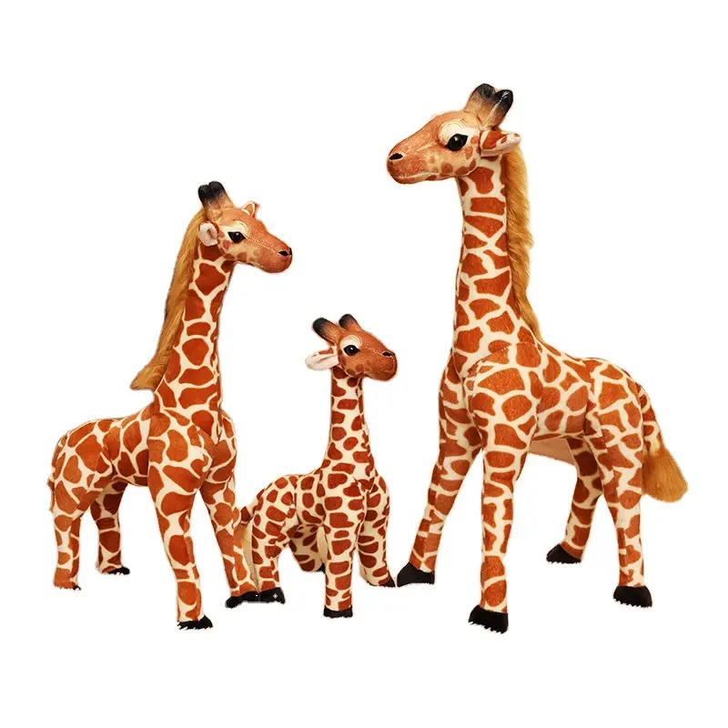 Simulazione giraffa giocattolo per bambini animali di peluche animali animali animali animali zoo modello regalo scimmia elefante posa con scheletro giocattolo
