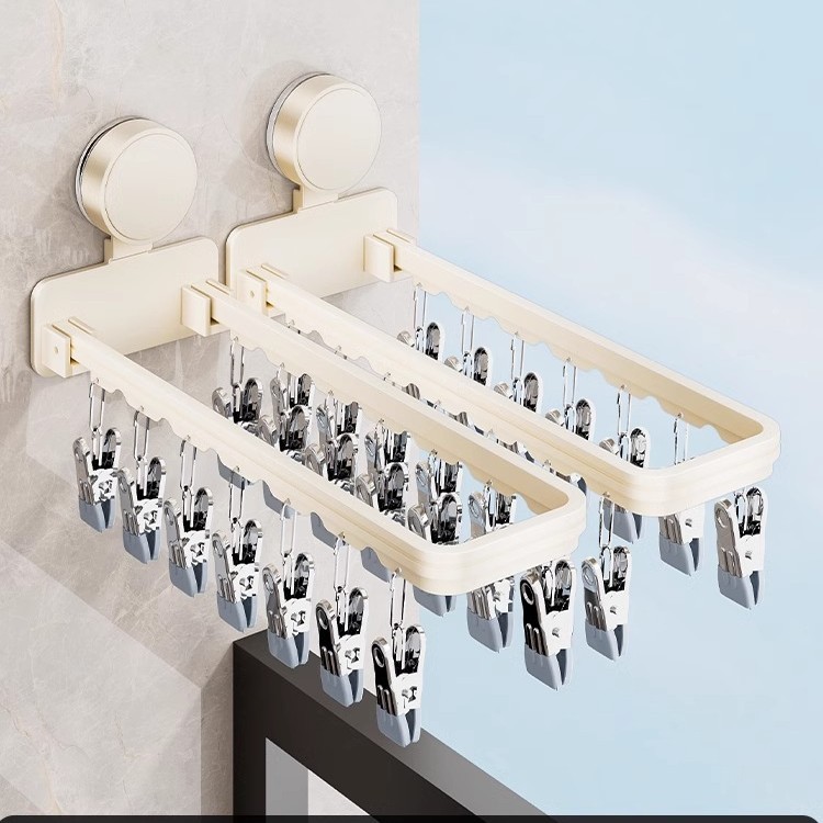 Suction Cup Sock Clips [Milk White] 2-Pack