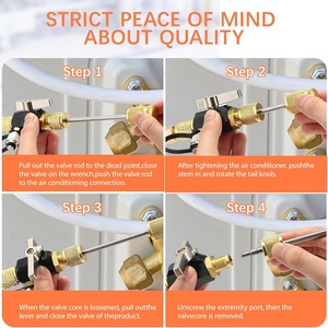 <strong>HVAC</strong> Valve Core Removal Installation <strong>Tool</strong> 1/4" 5/16" Dual Valve Vacuum-Rated 20 Microns Compatible R32/R410A/R22/R12/R407 - Product Image 6