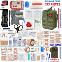 293 pièces/97 pièces trousse de premiers soins 3 pour la survie en plein air comprend des ciseaux pince à épiler attelle sifflet pour voiture bateau voyage