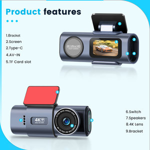 Podofo 1.47 "Ống kính kép Dash Cam Full HD xe 4k <span class=keywords><strong>DVR</strong></span> Wifi tầm nhìn ban đêm + Cảm biến trọng lực + Phía sau <span class=keywords><strong>1080P</strong></span> máy ảnh ODM - Product Image 4
