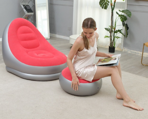 Hot Bán PVC Xách Tay Lạm Phát Xách Tay Phòng Chờ Sofa Cắm Trại Lười Biếng Sofa Ottoman Đặt Không Khí Ghế Với Chỗ Để Chân - Product Image 5