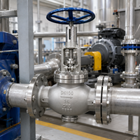 Vanne à soupape à bride en acier inoxydable CF8 avec volant pour l'isolation et le contrôle du débit dans les pipelines industriels