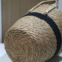 Vente chaude rond pliable panier de rangement bambou tissé osier rotin paille herbe jacinthe d'eau pour salle de bain stockage de vêtements