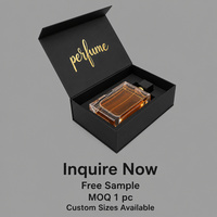 Boîte cadeau magnétique noire pour parfum avec couvercle à inscription dorée, impression personnalisée pour emballage de luxe et vente en gros