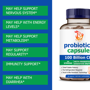 Capsules de probiotiques à marque privée pour femmes avec complexe de fruits et légumes et complexe d'enzymes digestives, peuvent aider à réduire les ballonnements et les gaz - Product Image 4
