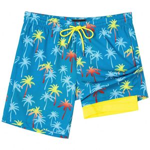 Shorts de Baño y Trajes de Baño 2 en 1 para Hombre, con Estampado de Leopardo, Elásticos en 4 Direcciones, con Logotipo Personalizado al por Mayor - Product Image 1