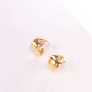 Pendientes de Botón con Textura de Papel de Aluminio Dreamshow para Mujer, Moda, Chapado en Oro de 18k, Joyería de Plata Chapada en Oro - Product Image 6