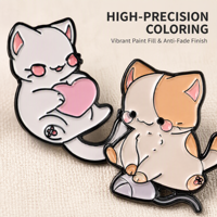 En gros, Pin's en émail souple personnalisé, motif chat ludique Kawaii, en métal, peint, pour les amoureux des animaux, pour veste en jean