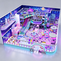 Équipement de jeu souple personnalisé de haute qualité pour aire de jeux intérieure pour enfants, thème cyberpunk, parc d'attractions néon