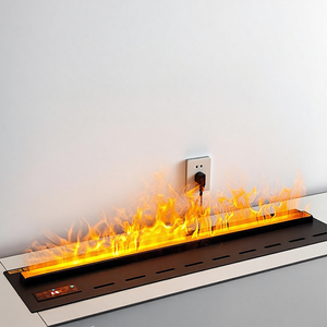 Chimeneas Eléctricas 3D con Vapor de Agua, <span class=keywords><strong>Chimenea</strong></span> Moderna para Interiores, Llama Realista, Humidificador, Control Remoto Inteligente para Decoración de Sala de Estar - Product Image 1