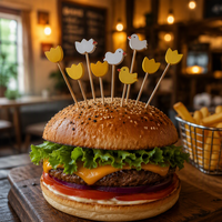 Piques alimentaires jetables à motif animalier, très demandées, pour la décoration naturelle des sandwichs bento, idéales pour les buffets de fête et accessoires bento