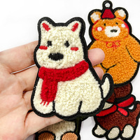 Patchs brodés en chenille motif pingouin et chien, autocollants, appliques DIY, ornements, vente en gros, petites commandes acceptées, personnalisation OEM