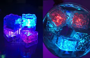 Cubes de glace en LED, verres scintillants, pour décoration de fête