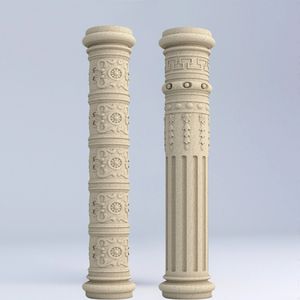 Molde cilíndrico de plástico ABS, columna romana decorativa, hormigón, cemento doméstico, líneas en espiral, patrones de flores talladas, Villa - Product Image 5