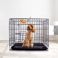 Cage de chien avec châssis, vente en gros, fil noir, porte unique