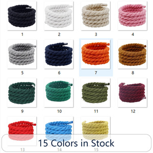 Cordones Redondos de Algodón de 3 Hilos, Extra Gruesos de 8-10 mm, Color Sólido, Cordones de Repuesto para Zapatillas Deportivas - Product Image 2
