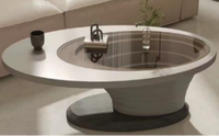 Table basse moderne en marbre contemporaine, polyvalente, élégante, durable, écologique, de haute qualité, surface spacieuse, meubles de salon