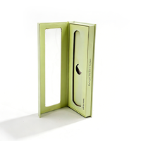 Boîte cadeau écologique pour peigne à cheveux, avec fermeture magnétique et fenêtre transparente, impression personnalisée, boîte en papier rigide pour brosse à cheveux en bois, usage domestique ou en salon