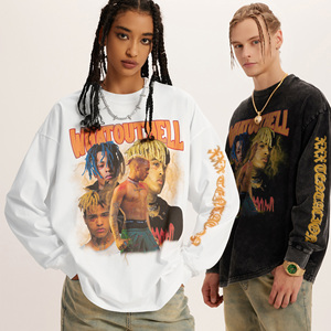 Wholesale Drop Shoulder Crewneck Sweatshirt Casual Regular Fit <b>Men</b> <b>Pullover</b> Fashion Street Style 100% Cotton Spring Eco-Friendly - Product Image 2