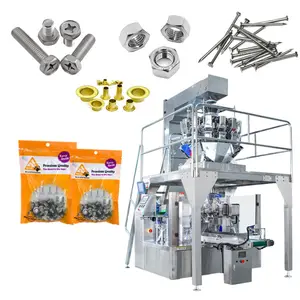 Professional Automatic Giving Bag 1kg Screws Nut Bolts Nails VTTS Packing Machine With 10/14 Heads Weigher