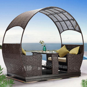 Lo último en café, mesa de té lateral de ratán, sofás de patio, muebles para exteriores, tumbona, juegos de jardín - Product Image 3