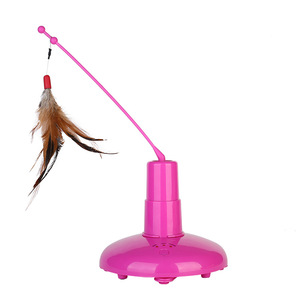 <b>Automatic</b> Rotating <b>Cat</b> Teaser <b>Toy</b> With Feather Attachment Electric Interactive Pet <b>Toy</b> For <b>Cats</b> - Product Image 1
