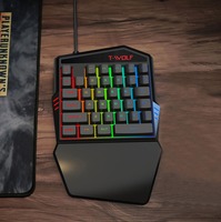 Keyboard game satu tangan T19, papan ketik komputer backlit warna usb multimedia tahan air keyboard mini