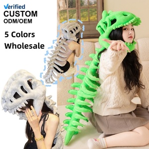 Haut de costume d'Halloween pour <span class=keywords><strong>homme</strong></span>, vêtements de cosplay amusants, livraison directe, haut en peluche squelette de <span class=keywords><strong>dinosaure</strong></span> avec chapeau WJ01 - Product Image 1