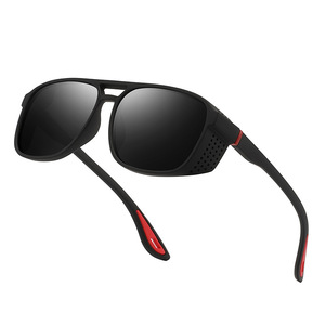 Wow Custom Sport <b>Sunglasses</b> Black Frame <b>Blue</b> Mirror Lens Polarized UV400 Protection Outdoor Cycling Driving Unisex - Product Image 3