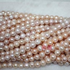 Perles Keshi Zhuji de grande taille 11-12 mm, presque circulaires, filetées, semi-finies, perles de collier, perles Keshi naturelles en gros - Product Image 2