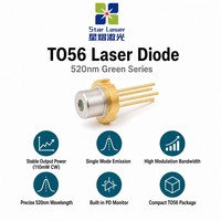 Diode laser verte OSRAM PLT5 520B 520nm 110mW TO-56 5,6mm monomode avec photodiode pour oxymétrie pulsée