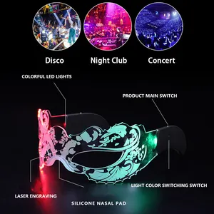 Nicro Light Up Festival Party Supplies Luminous Glasses Nightclub Atmosphere Supplies Cheer Up Prop LED Acrylic Light Glasses