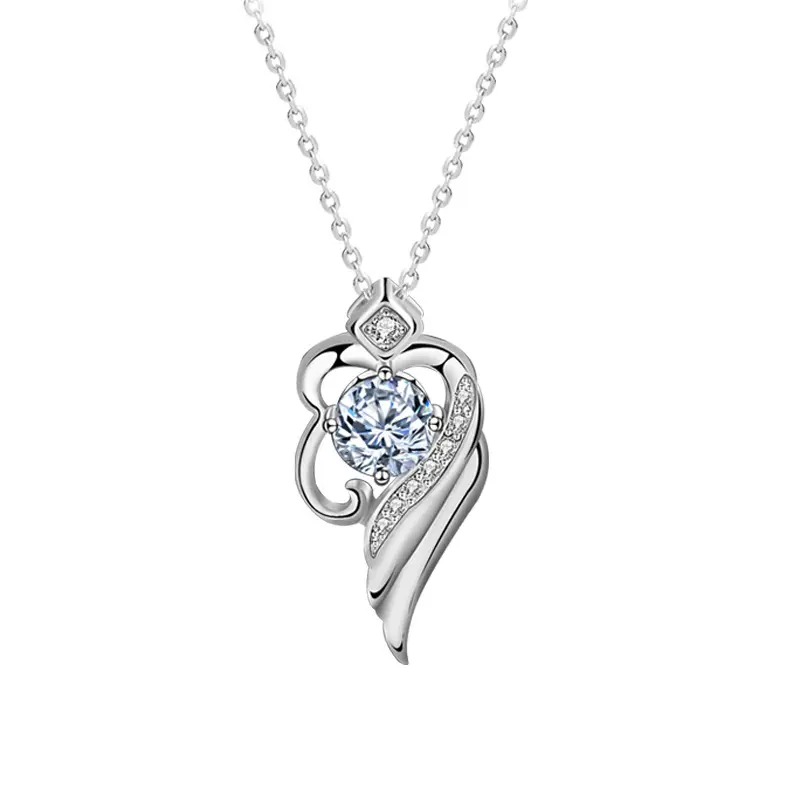 Gioielli pregiati in rodiato 925 argento Sterling rotondo brillante Moissanite diamante semplice ciondolo collana donna