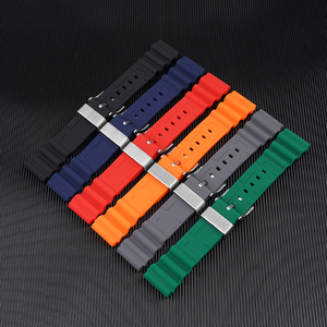 Premium Leichtgewichtige Weiche Silikon <span class=keywords><strong>Selko</strong></span> Uhrenarmband Wasserdichtes Sport-Gummi-Uhrenarmband 20 22mm Mit Abnehmbarem Stahlring - Product Image 6