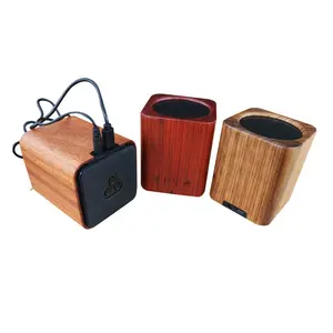 Caixa de som de madeira de bambu para celular, mini portátil sem fio, com design de moda, som para celular
