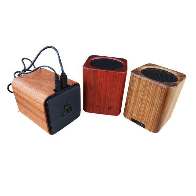 Fashion Design  Mobile Phone Sound Speakers Outdoor Mini Portable Wireless Wood Bamboo Speaker Box