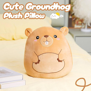 8049 Adorabile Peluche di Marmotte Paffute, Cuscino Giocattolo con Guance Rosate, Compagno di Abbraccio per Bambini - Product Image 3